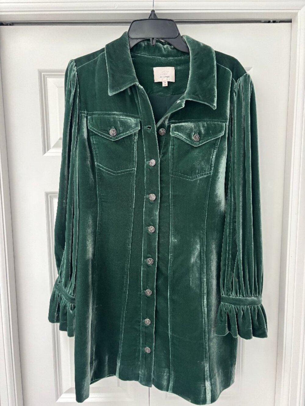 Cinq a Sept Dillon Green Velvet Dress Size 10